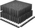0.79'' Extra-Thick Exercise Equipment Mats, 18 Pcs 72 Sq Ft Rubber Top Floor Tiles with High Density EVA Foam