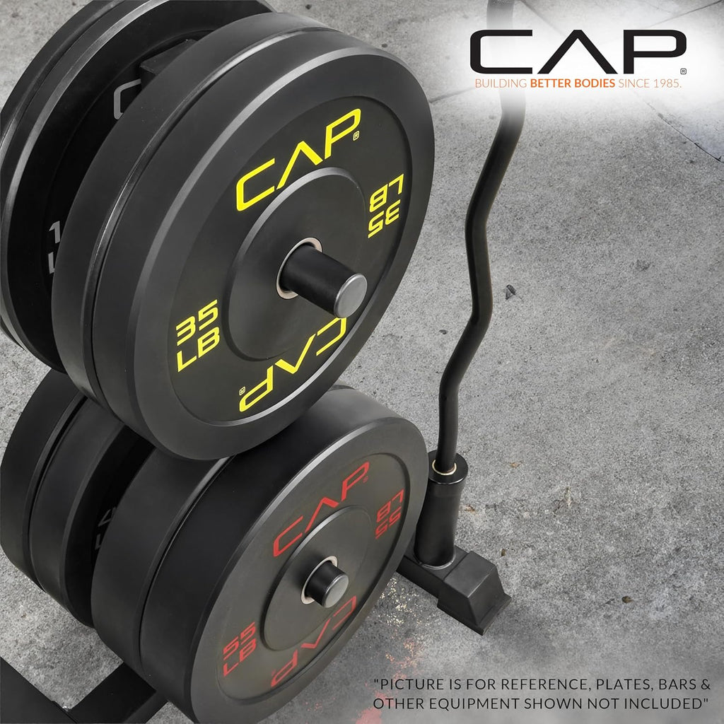 Olympic Bumper Plate Tree Rack with Barbell Holders, Heavy-Duty Weight Plate Storage Rack for Home Gym, Steel Olympic