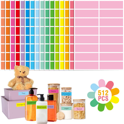 512 Color Coding Labels, 16 Colors Blank Stickers Mini Rectangular Labels 3 x 1”, Colored Assorted Sticker for