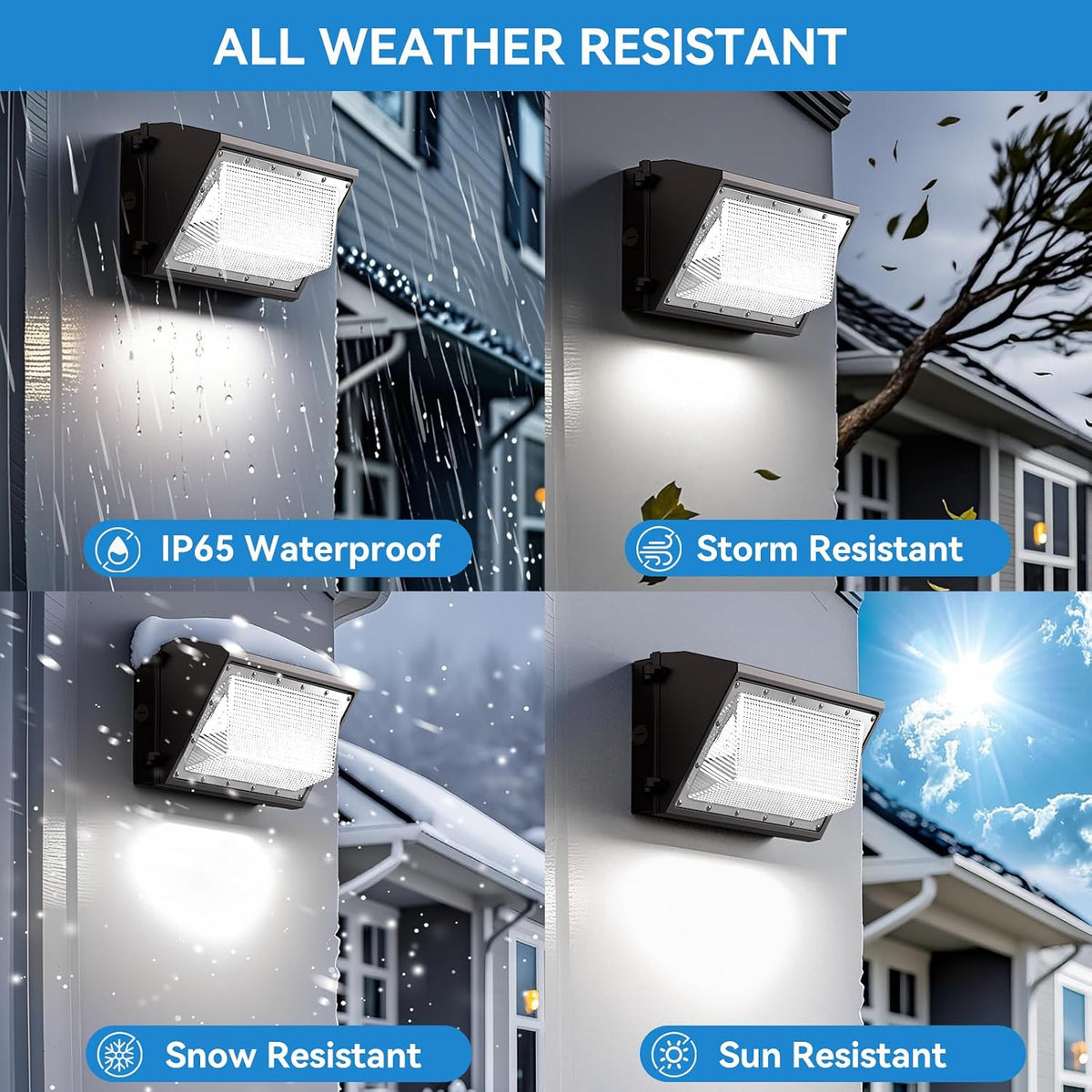 8 Pack 160W LED Wall Pack Light with Dusk to Dawn Photocell