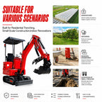 3,100 lbs Mini Excavator with Kubota-Engine & Side Swing Boom