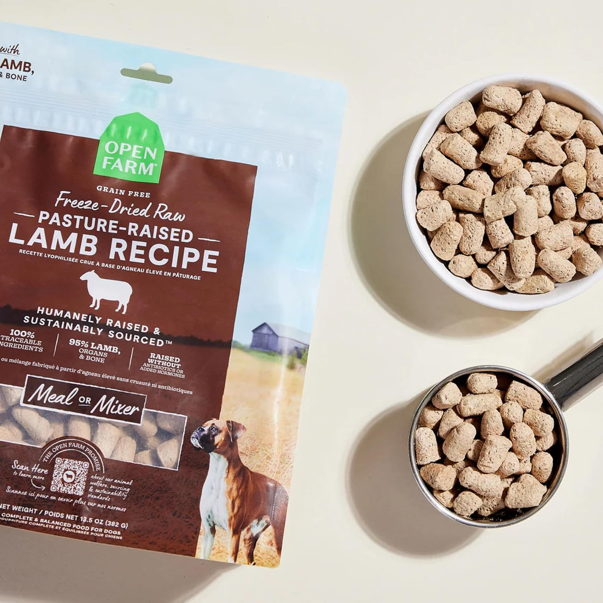 Freeze Dried Raw Dog Food, Humanely Raised Meat Recipe with Non-GMO Superfoods and No Artificial Flavors or