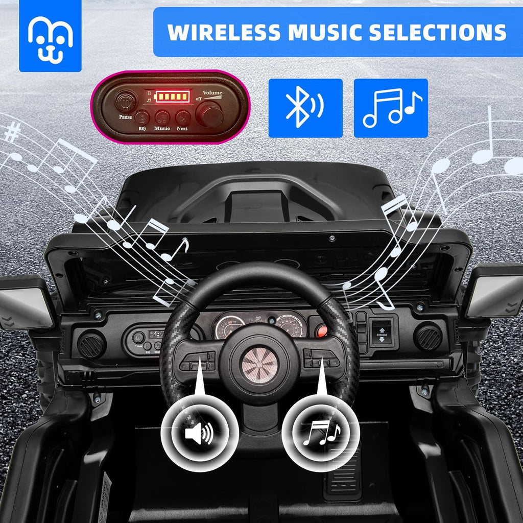 24V Kids Electric Ride on Truck Car with Remote Control, Twin 55W Motors 4MPH Max Speed, Bluetooth Music Player, 4