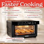 Toaster Oven Air Fryer - 4 Slice Capacity, Single Door, Digital Display, Air Fry, Toast & Dehydrate, Convection