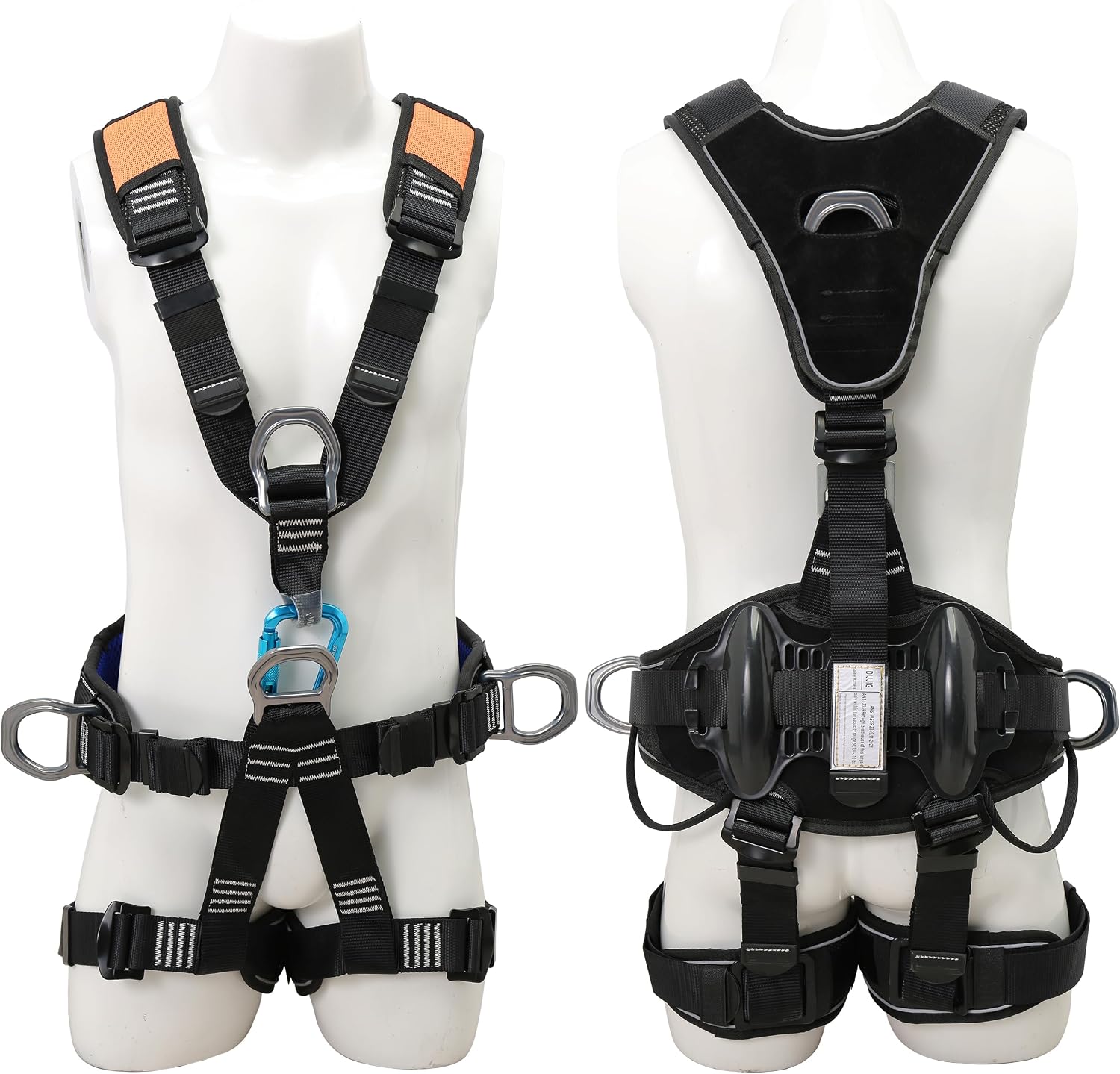 Fall Protection Safety Harness OSHA/ANSI Full Body Climbing Harness | 5-point adjustment, aluminum O-rings, 8 in.