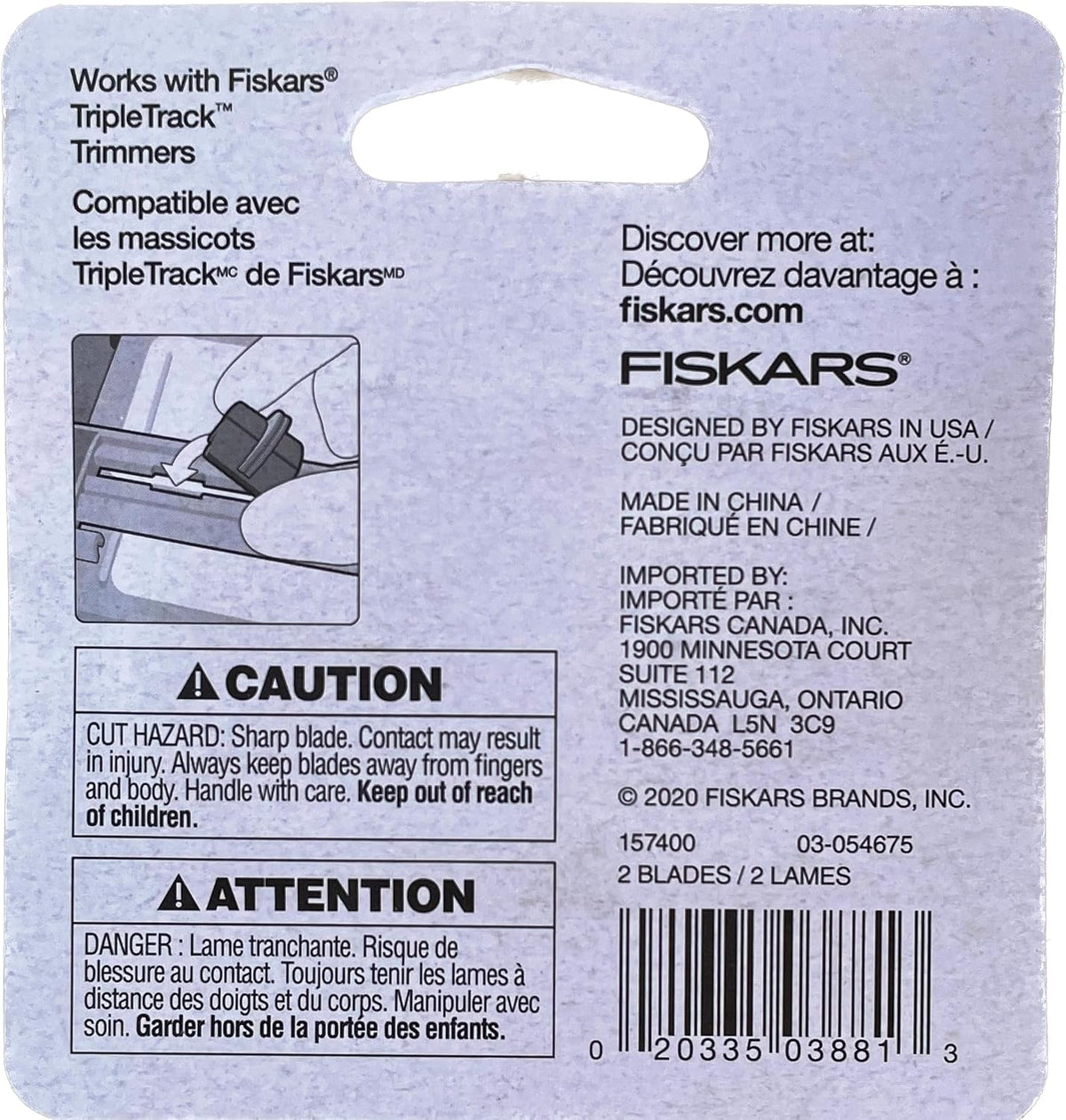 Fiskars 157400-1001 Titanium TripleTrack High Profile Cutting Replacement Blades- 2 Pack