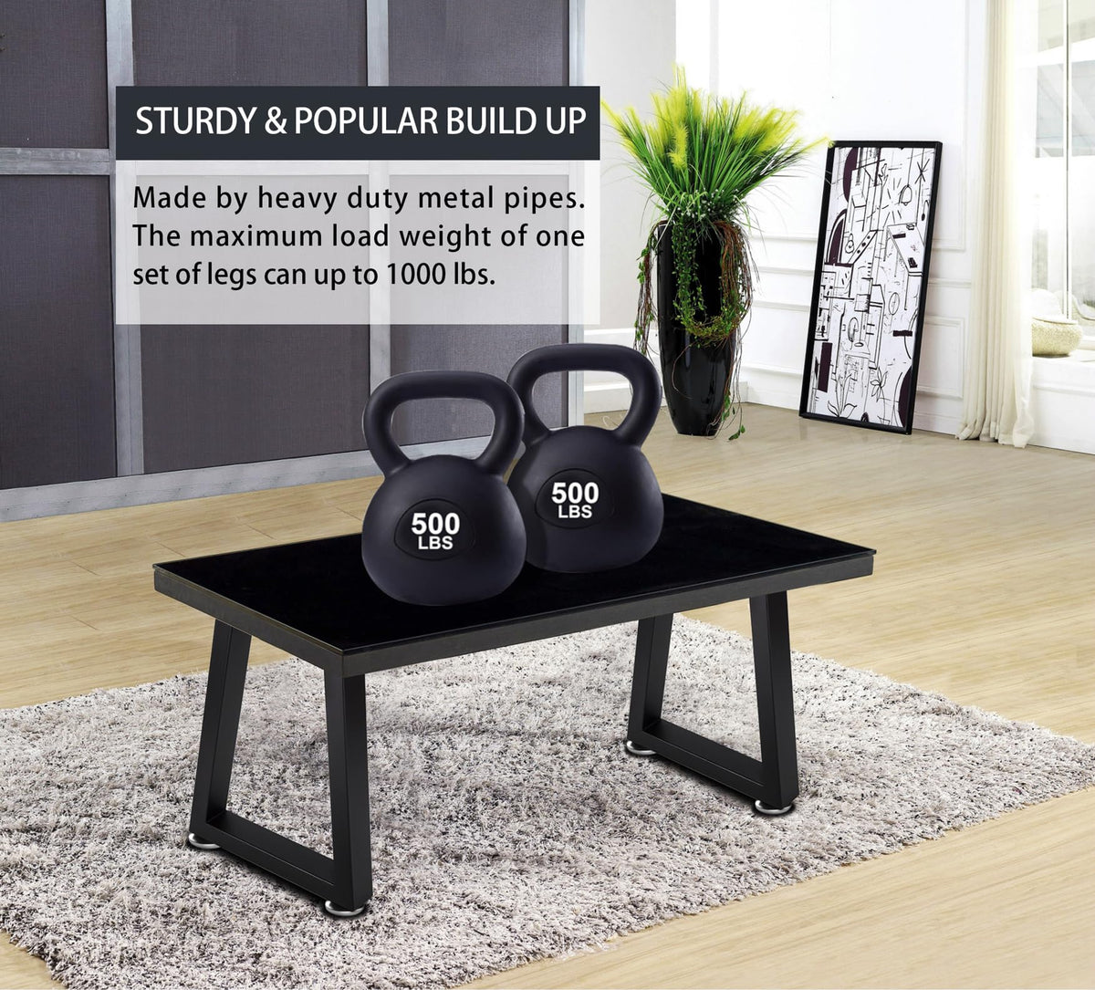22 Inch Metal Coffee Table Legs Bench Legs, Trapezoid
