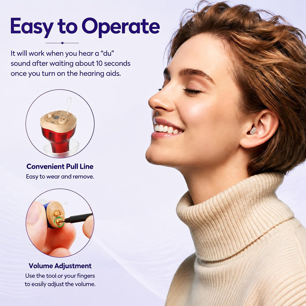 Hearing Aids for Seniors, Invisible Design for 35dB Louder & Clear Hearing