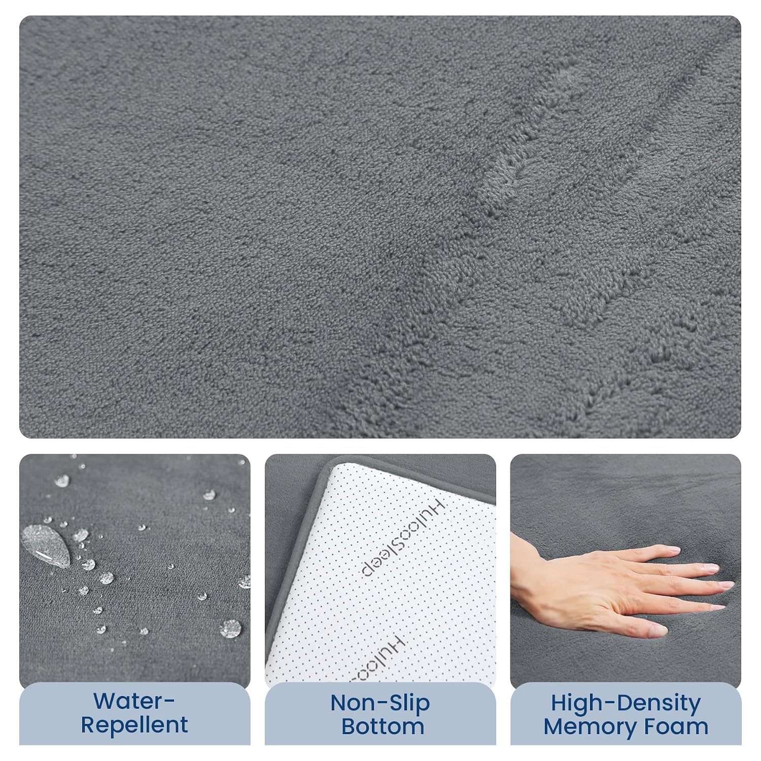 Baby Play Mat for Floor,1.3" Thick Elasti-Foam 50"×50" Playpen Mat for Tummy Time,Non-Toxic Certified Water Repellent