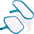Professional Swimming Pool Leaf Skimmer Net and Leaf Rake Net Set - Cleans Out Debris Fast, Pool Maintenance - Clean