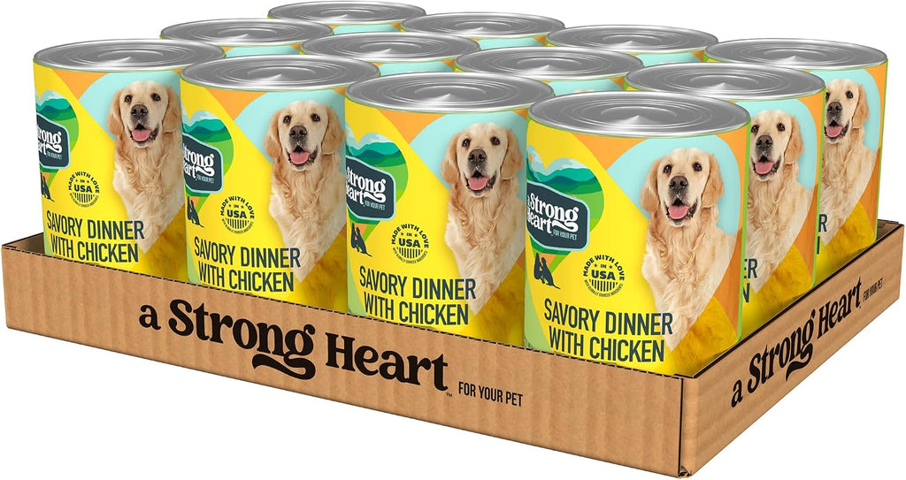 A Strong Heart Savory Chicken Dinner Loaf Dog Food, 22oz, 12pk