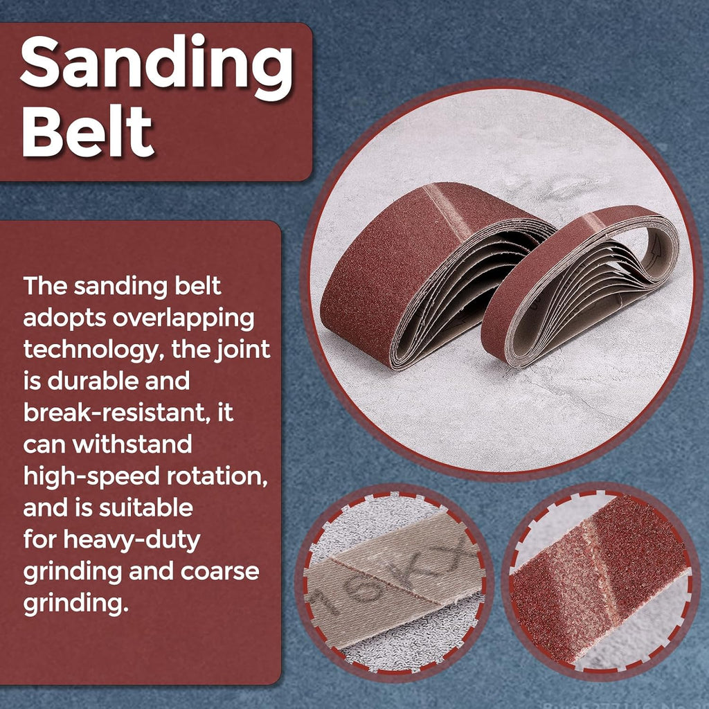 5 Pcs Sanding Belts 6 x 89 Inch 100 Grit Aluminum Oxide
