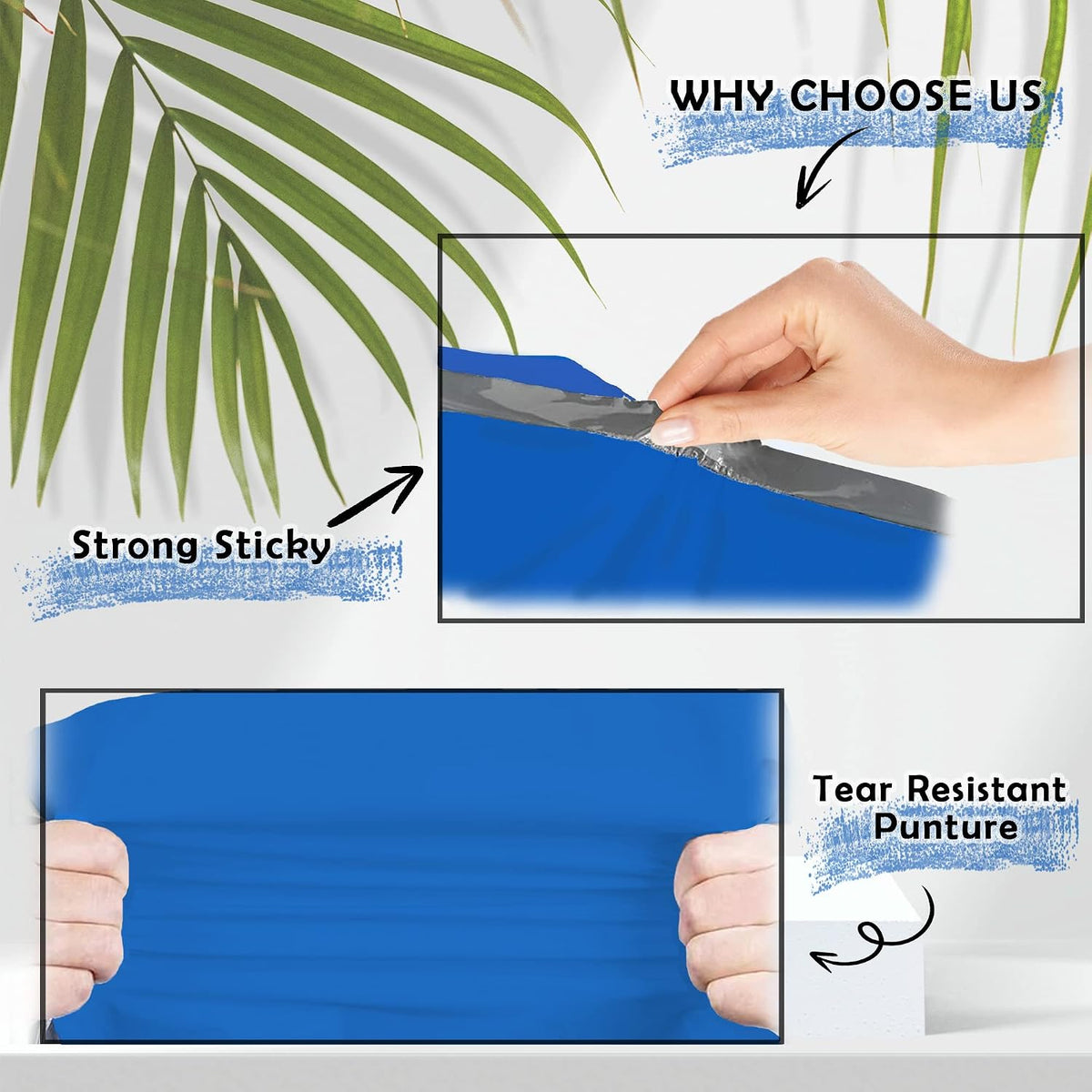 Blue Poly Mailers 12x15.5 100 Pack Self-Seal Shipping Envelopes M5