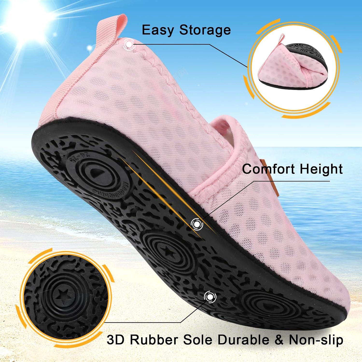Toddler Water Shoes Kids Quick Dry Beach Swim Socks Shoes Baby Non Slip House Slippers