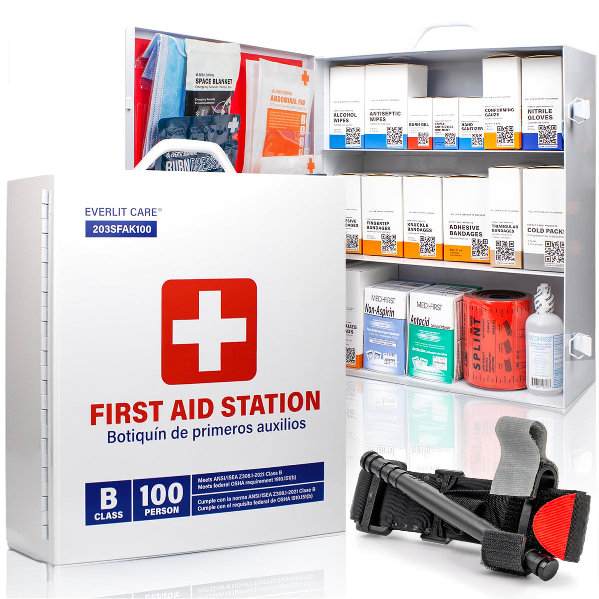 3-Shelf Class B OSHA-Compliant First Aid Kit (with Tourniquet)
