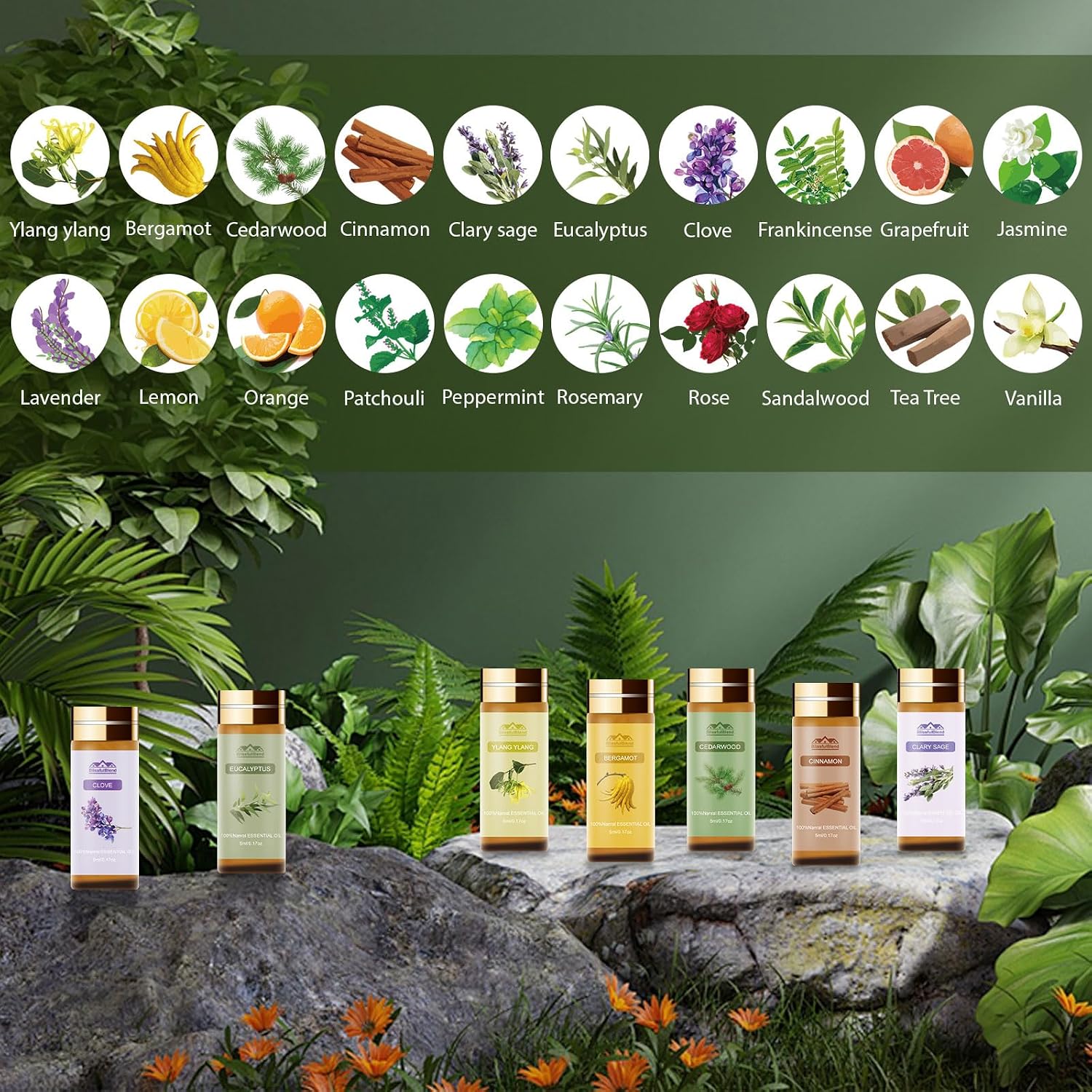 Pure Essential Oils for Diffuser for Home & Hotel, 20 PCs x 5ML (0.17oz) | Fragrance Oils for Candle & Soap Making