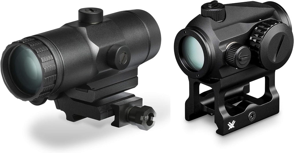 Optics Crossfire Red Dot Sight (CF-RD2) & 3X Magnifier w/Built-in Flip Mount (VMX-3T)