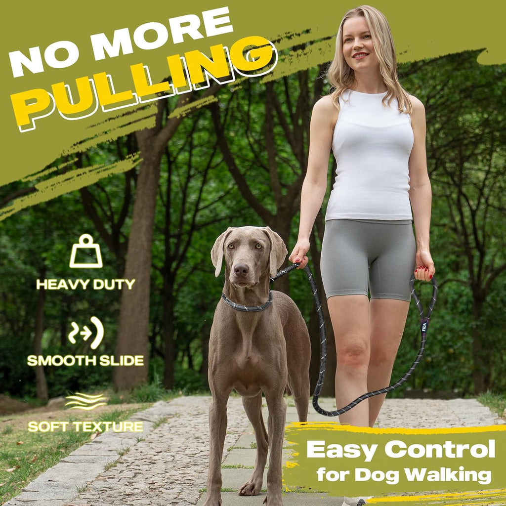 Durable Slip Lead Dog Leash, 6 FT x 1/2" Heavy Duty Dog Loop Leashes, Comfortable Strong Rope Slip Leash for Large