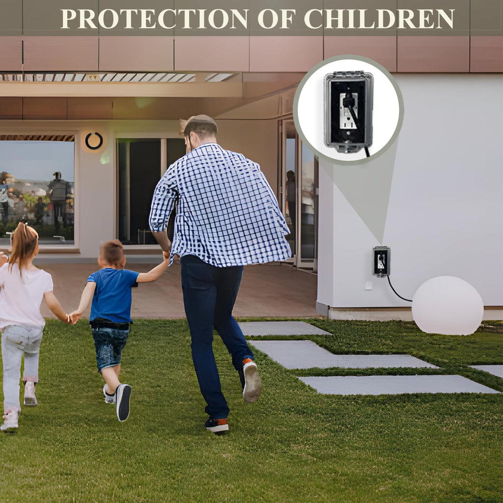 PILISPARK Locking Weatherproof Outlet Cover, Clear in-Use Box