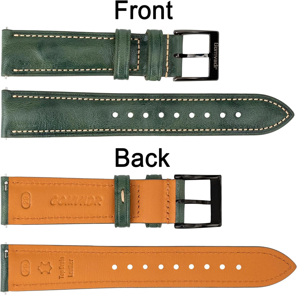 20mm Leather Watch Strap Watch Band for Men, Two Tone Oil-tanned Top Grain Leather Watch Straps 18mm 20mm 21mm 22mm