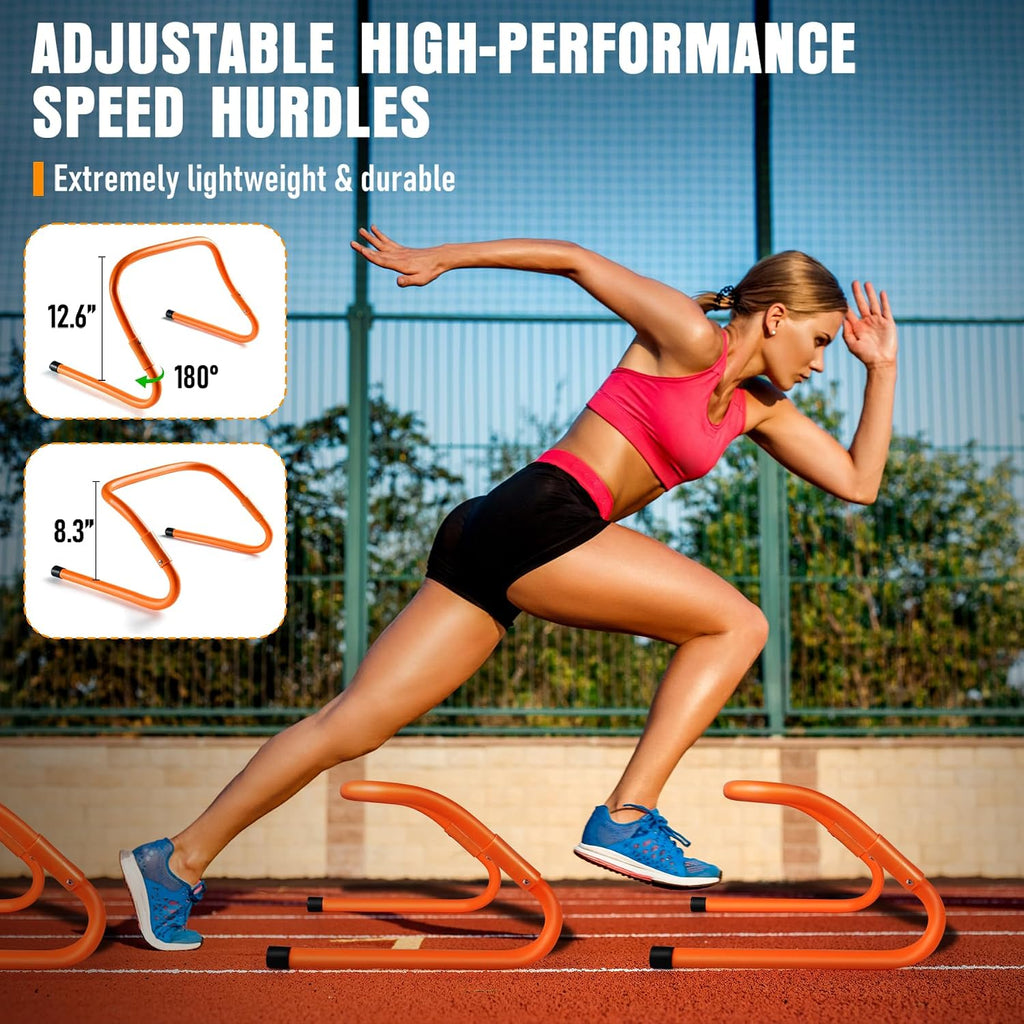 Agility Ladder, Agility Speed Training Equipment Set, 20ft Speed Ladder | 4 Hurdles, 12 Soccer Cones, Jump Rope