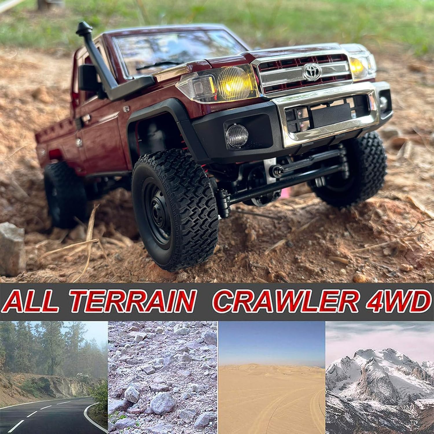 MN82 RC Crawler 1/12 Scale Remote Control Truck Off Road | RC Rock Crawler 4x4 Toyota Land Cruiser All Terrain Car