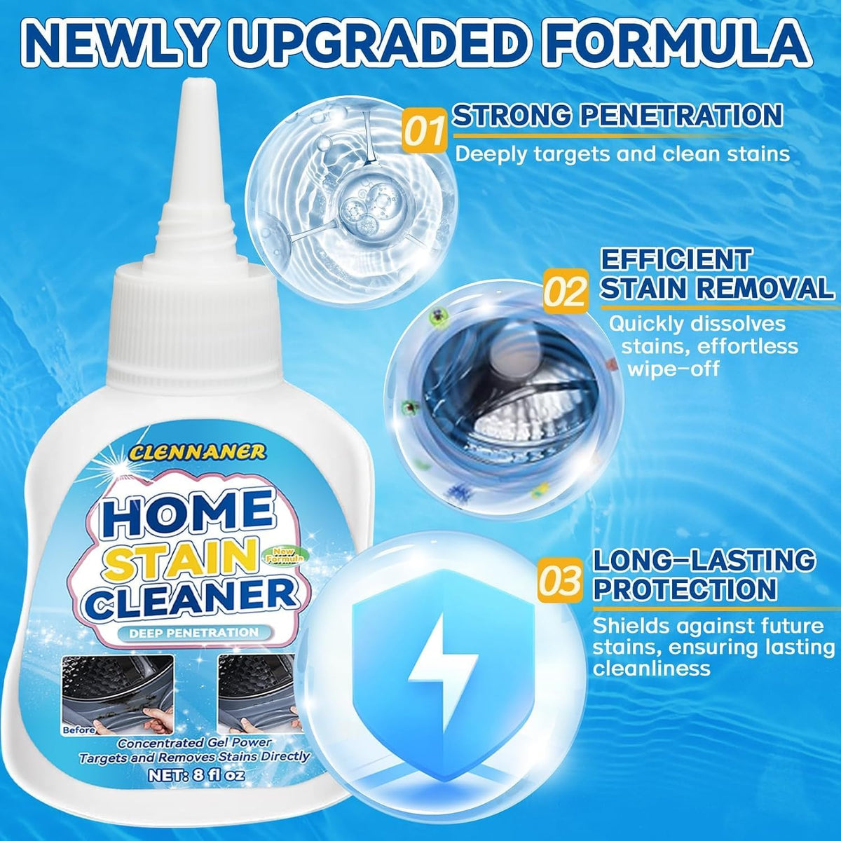 Mold Stain Remover Gel, 8 Fl oz Powerful Mold and Mildew Stain Remover