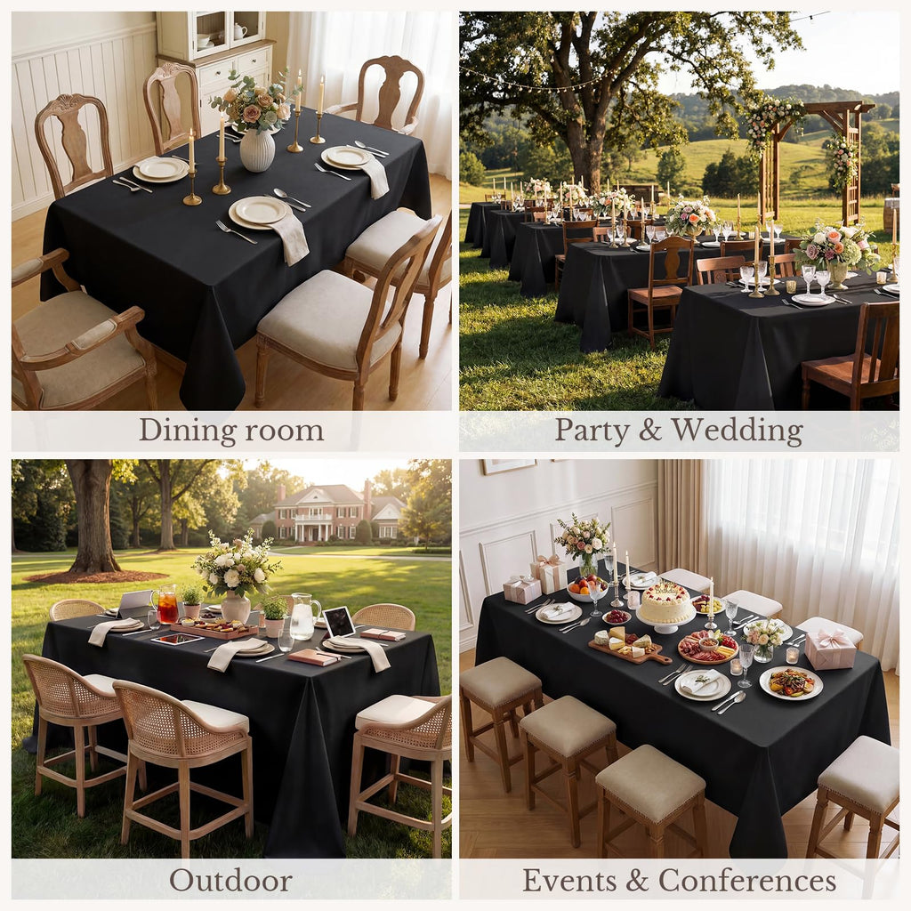Rectangle Tablecloth - Waterproof and Wrinkle Resistant Washable Polyester Table Cloth for Kitchen