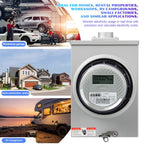 Digital Electric Meter,120V 2 Wire KWH Meter,Watt Meter, Used for RV and Home Meter