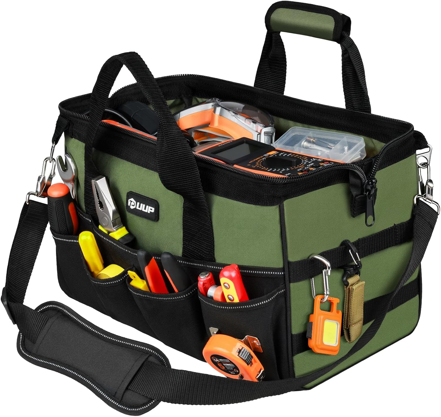 Heavy Duty Tool Bag 15-Inch, 16-Pocket Portable Empty Tool Box Organizer, Big Storage Toolbox Organization, Soft