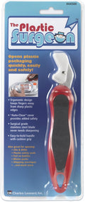 Plastic Surgeon, Hard Plastic Package Opener with Surgical Steel Blades, Red and Black (44500)