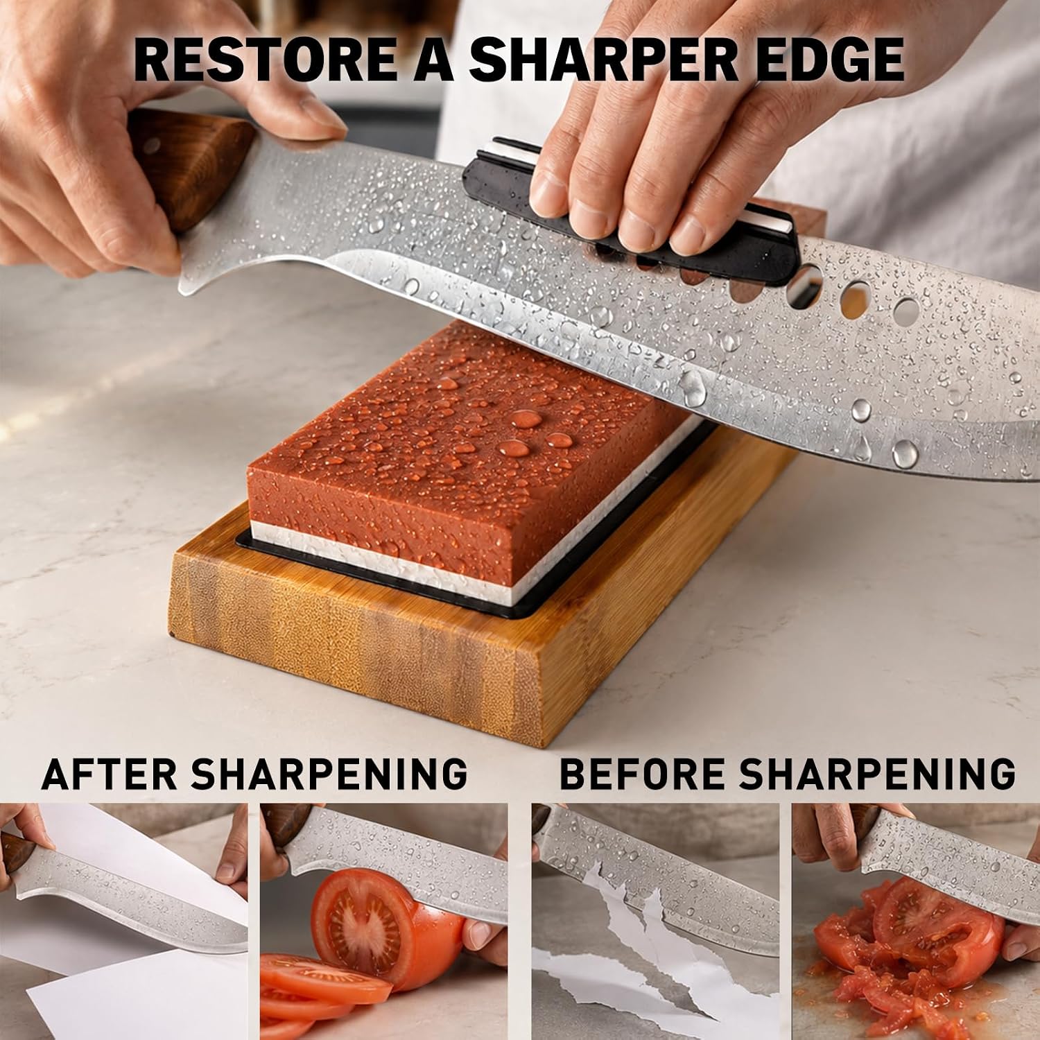 10-Piece Knife Sharpening Stone Set, Professional Whetstone 4 Side 400/1000 3000/8000 Grit, Whetstone Knife Sharpener