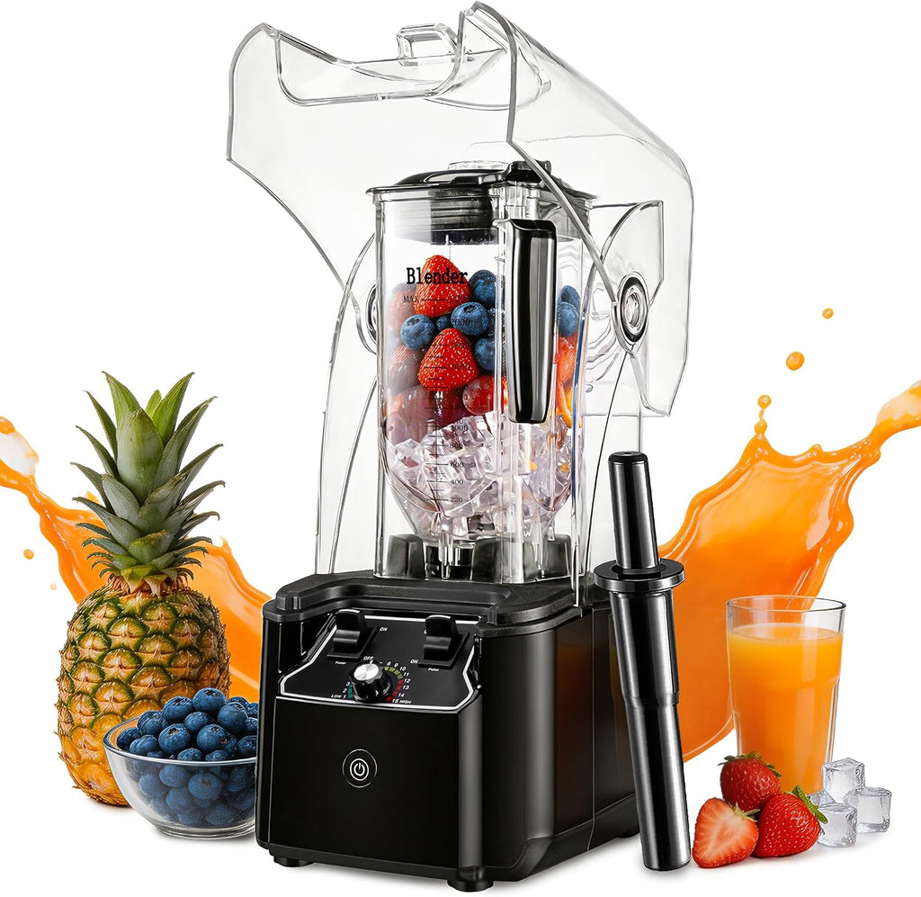 Commercial Blender for Smoothies, 80 oz Container with 15-Speed Settings