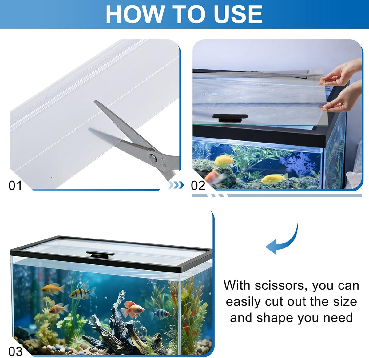 HeliumX 29.21 x 11.69 x 0.16in Aquarium Lid Clear Tempered Glass Canopy