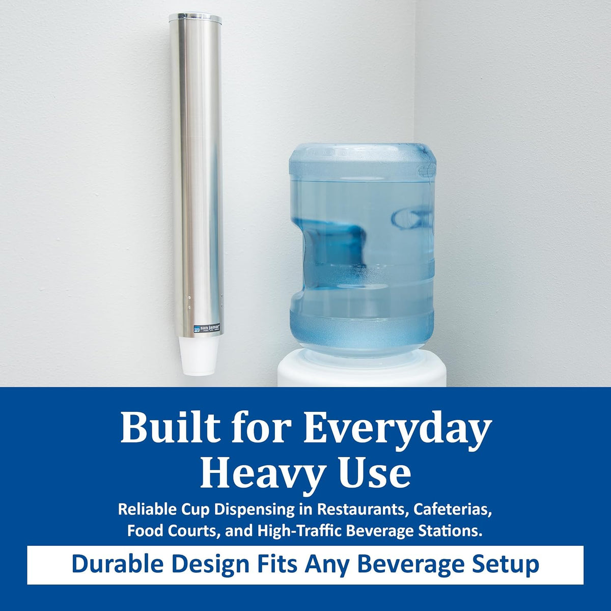 23.5-Inch Stainless Steel Cup Dispenser, 12-24 oz