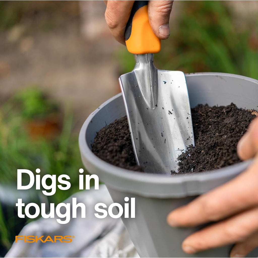 Fiskars Trowel, Heavy Duty Gardening Hand Tool with Hang Hole