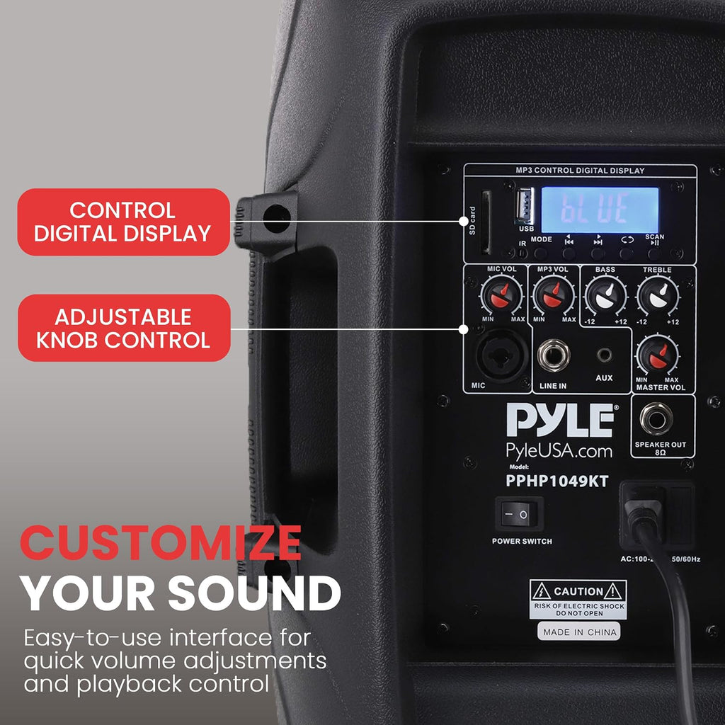 Wireless Portable PA Speaker System - 1000W High Powered Bluetooth Compatible Active + Passive Pair Outdoor Sound
