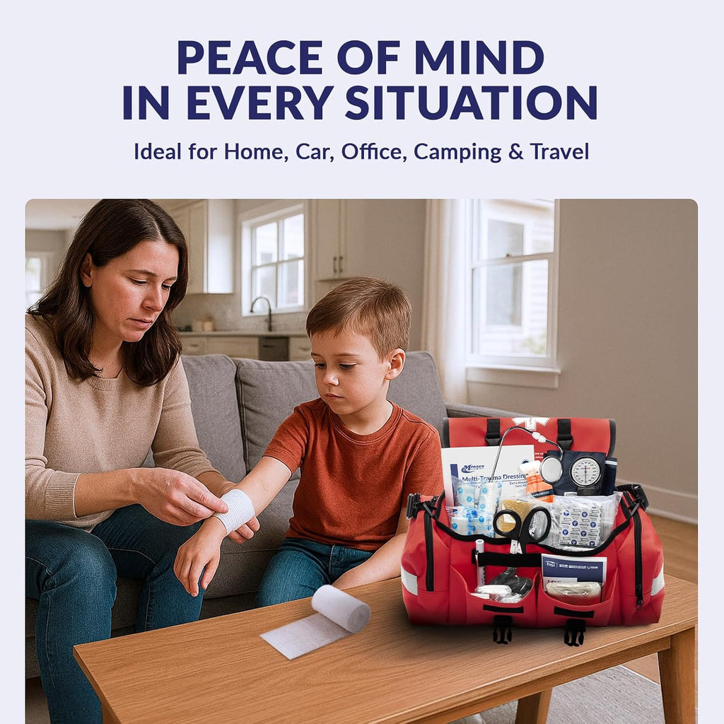 Complete Emergency Response First Aid Kit Trauma Bag - 415 Piece Fully Stocked Supplies for Disaster Preparedness |