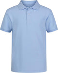 Boys' School Uniform Short Sleeve Polo Shirt, Button Closure, Comfortable & Soft Pique Fabric