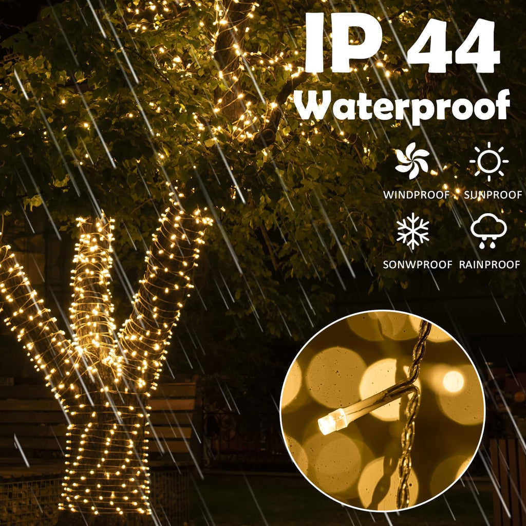 26 FT 320 LED Christmas Icicle Lights, Twinkle Icicle String Lights | Icicle Lights for Outside 13 Modes Timer &