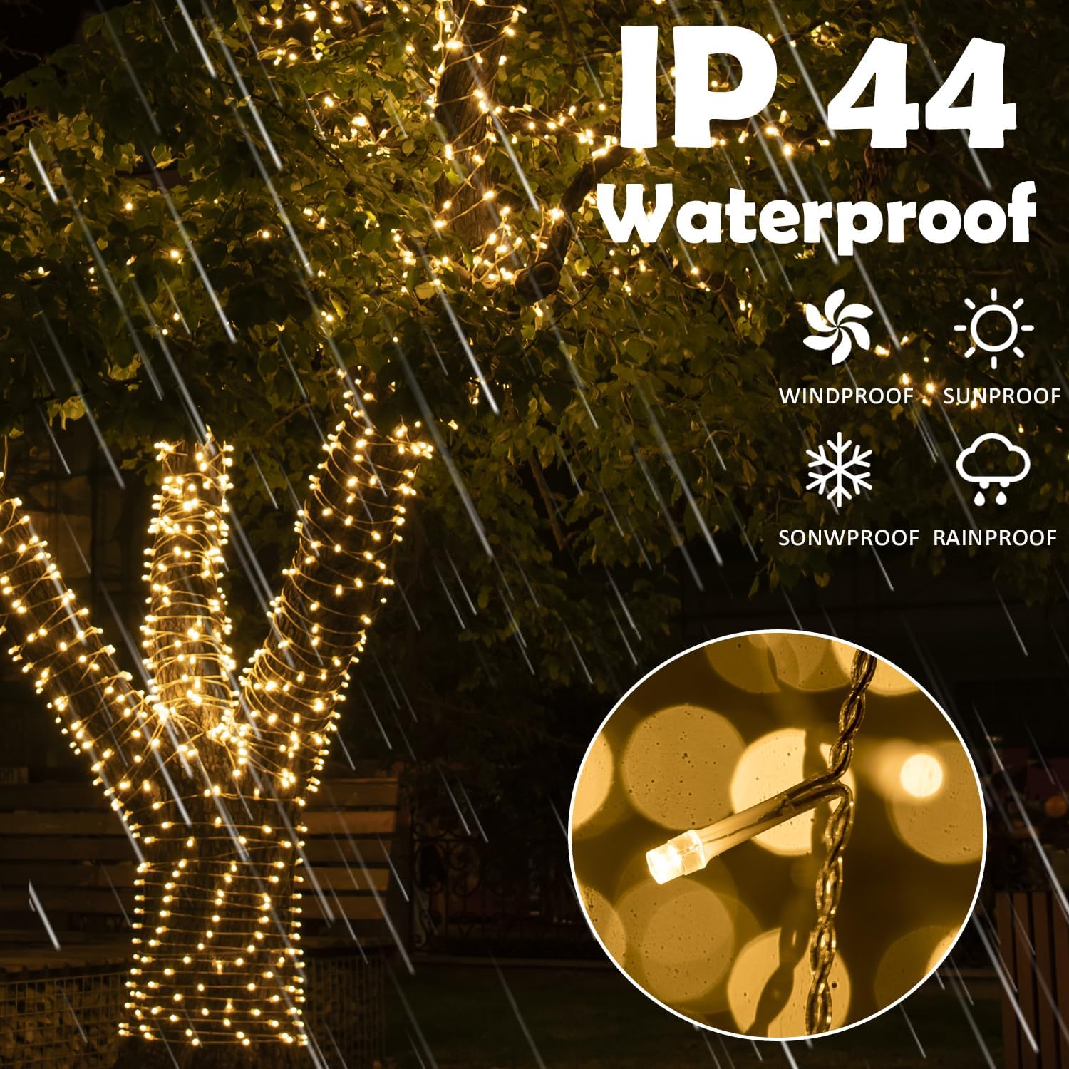 26 FT 320 LED Christmas Icicle Lights, Twinkle Icicle String Lights | Icicle Lights for Outside 13 Modes Timer &