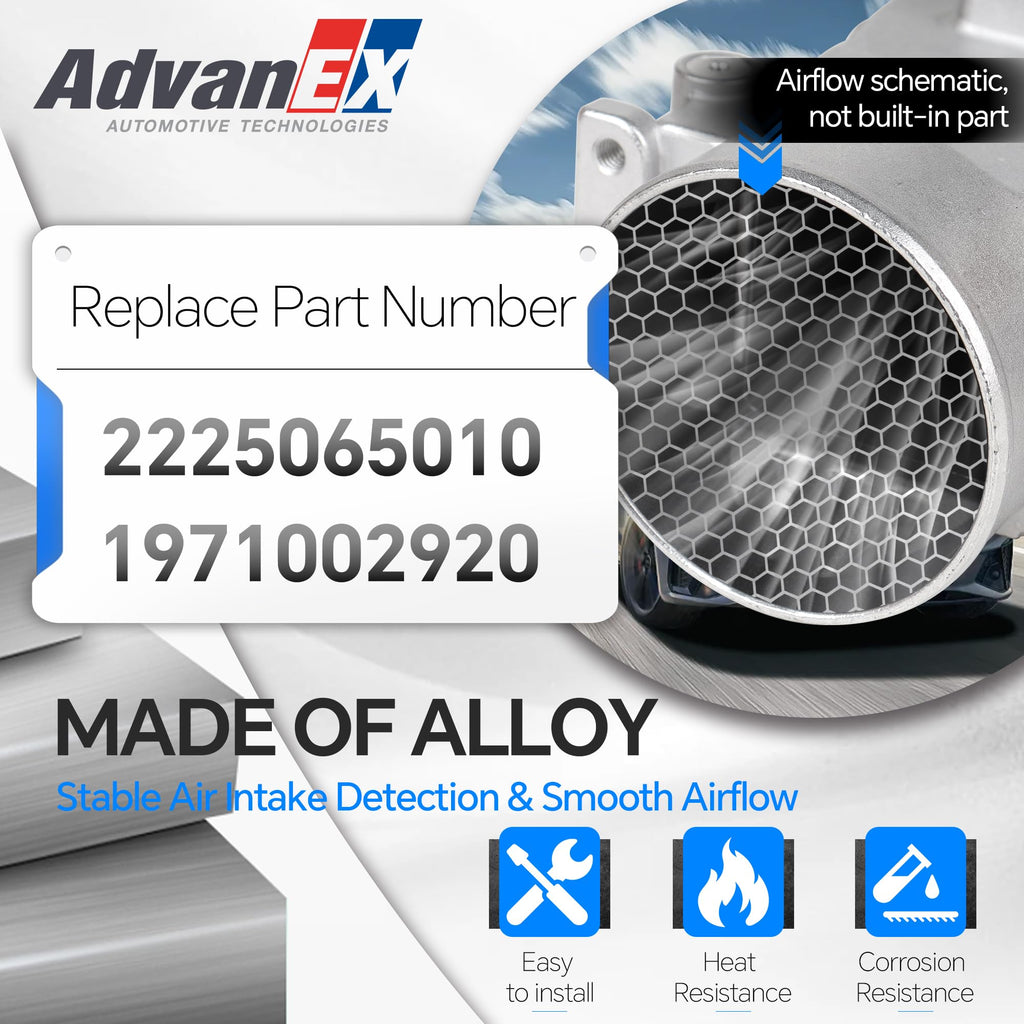 AdvanEX 2225065010 Mass Air Flow Sensor Meter MAF Compatible with Toyota