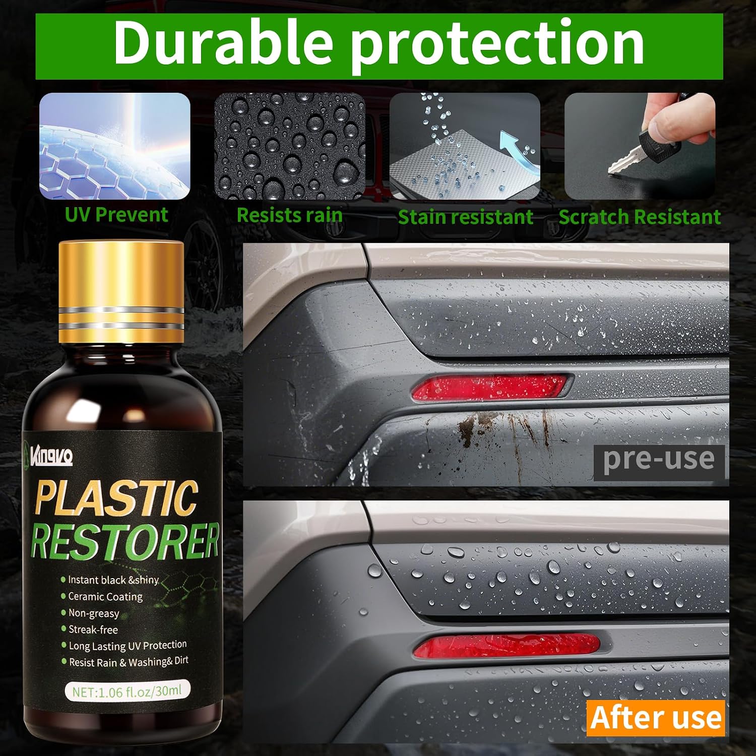 Plastic Restorer for Cars, Black Trim Restorer Car Plastic Restorers Black Crystal Coating for Automotive Parts