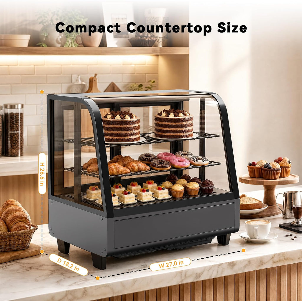 Countertop Display Fridge 3.5 Cu.Ft Double Glass Door