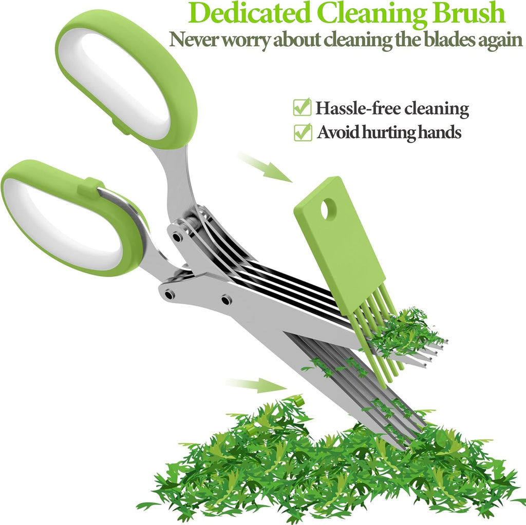 2026 Upgraded Herb Scissors, Effortless Herb Shears Cutter Tool with Sharp Stainless Steel Blades for Fresh Herbs
