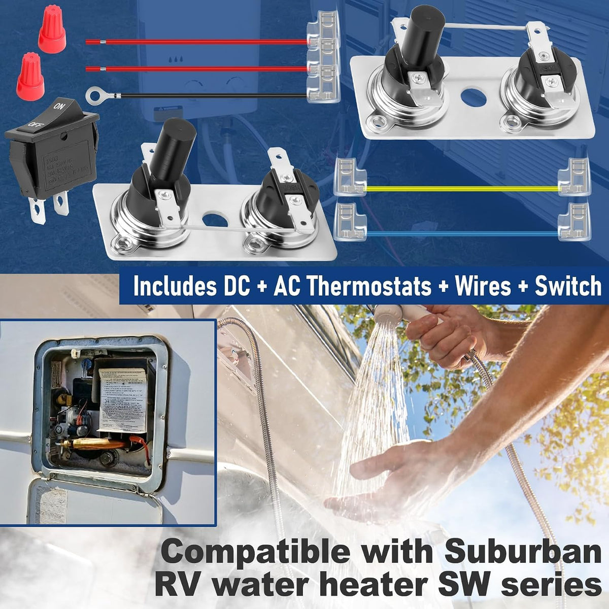 RV Water Heater Thermostat Limit Switch Kit, Part No.232306 232282