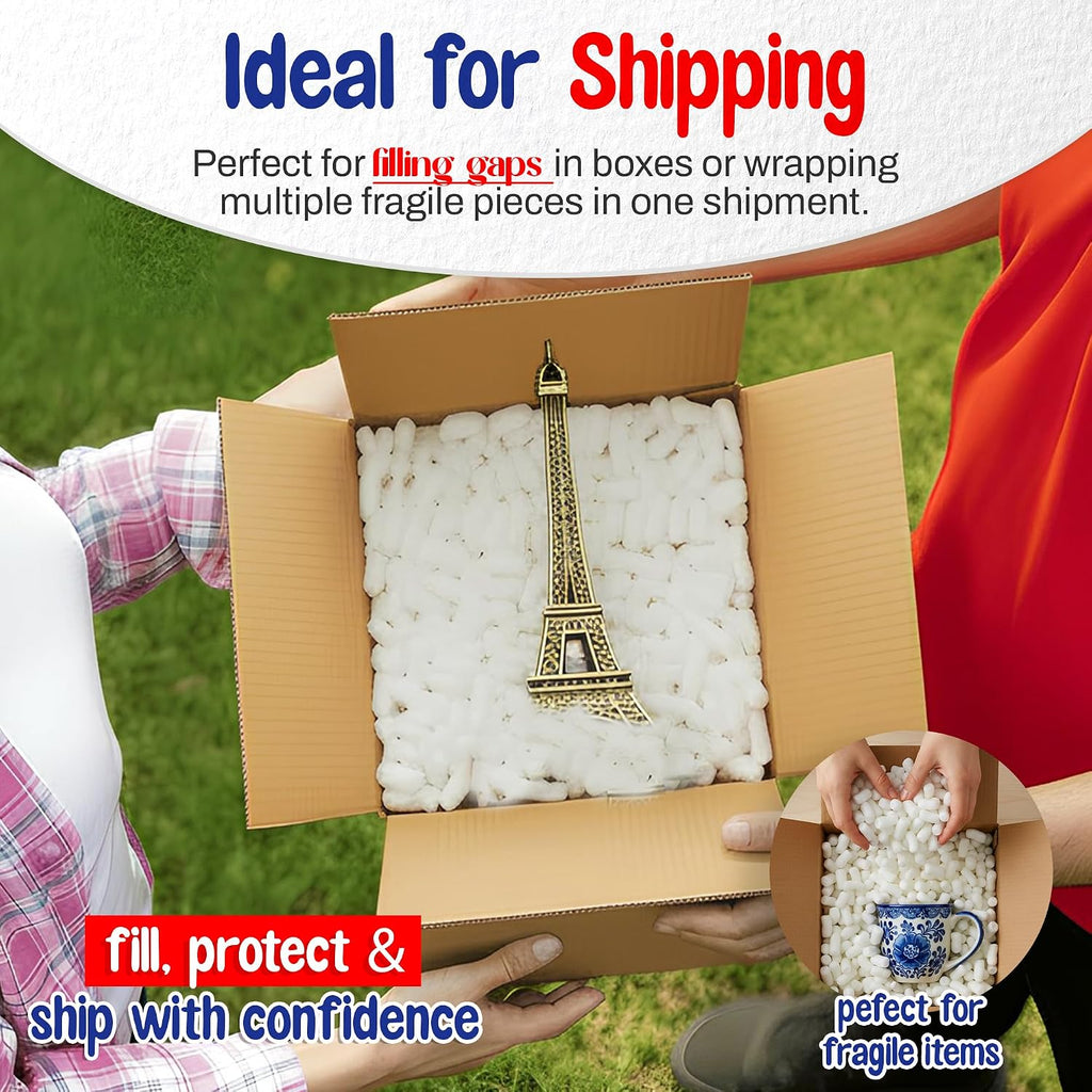 Off-White Packing Peanuts - Bulk Shipping Peanuts for Fragile Times (Approximately 0.60 Cubic Feet)