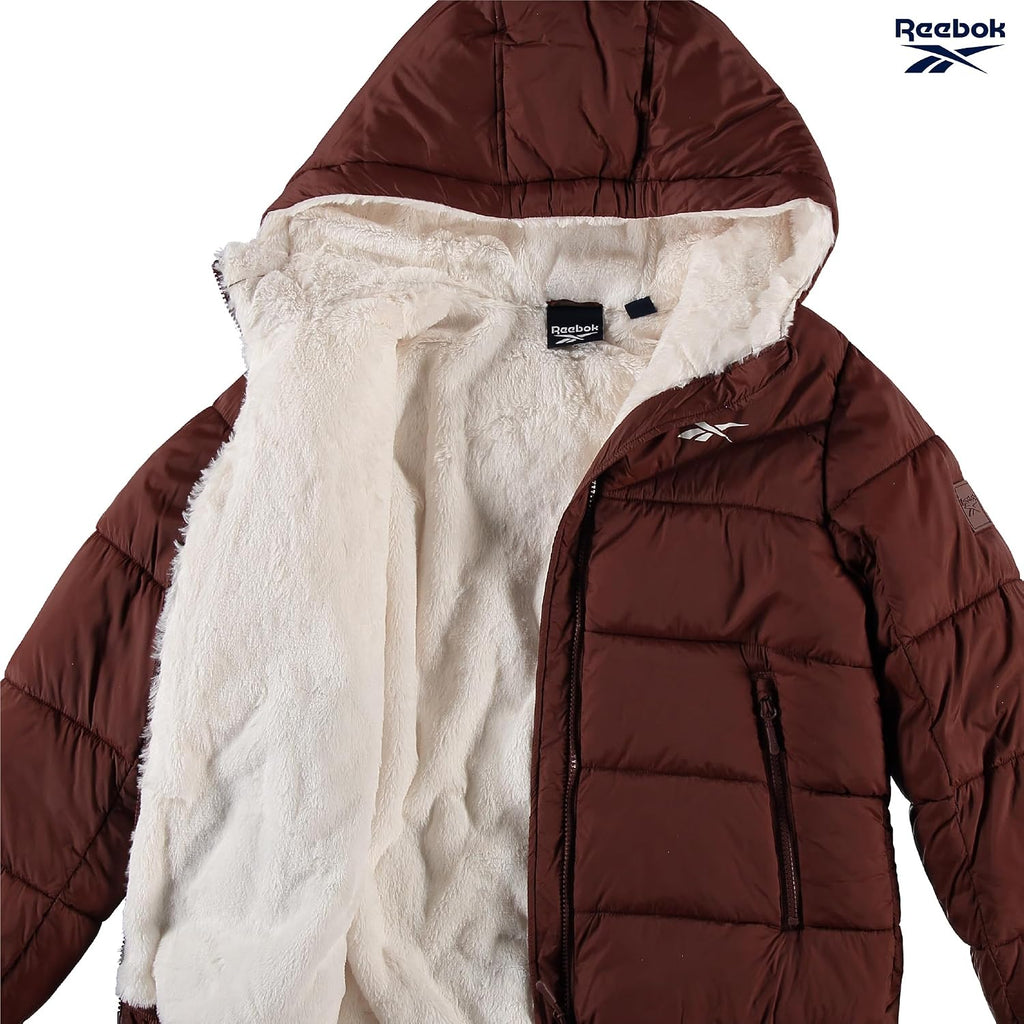 Girls Heavyweight Quilted Puffer Parka Coat with Sherpa Lining | Plush Faux-Fur Hood, Deep Hand Pockets