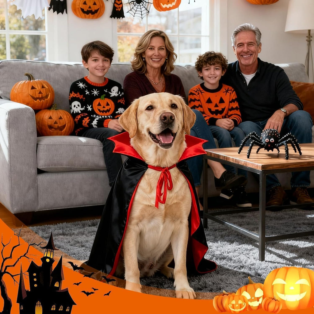 Dog Costumes - Dog Halloween Costumes Vampire Cloak, Wizard Outfit, Witch Cosplay Apparel Cape - Funny Party Dress Up
