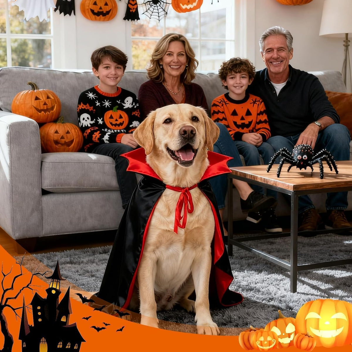 Dog Costumes - Dog Halloween Costumes Vampire Cloak, Wizard Outfit, Witch Cosplay Apparel Cape - Funny Party Dress Up